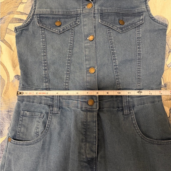 bebe Blue Denim The Sleeveless Midi Shirt Dress - Picture 6 of 7